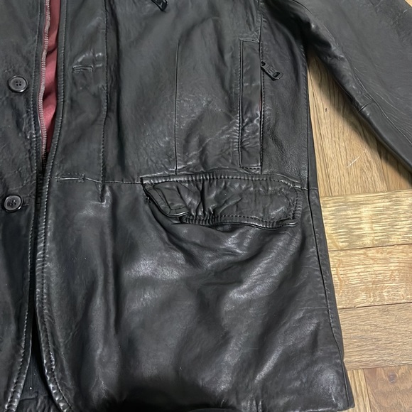 David Bitton leather military style jacket size medium vintage - Picture 4 of 9
